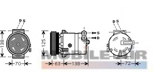 1700K334 VAN Wezel compressor de aparelho de ar condicionado