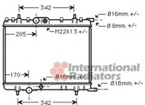 40002300 VAN Wezel radiador de esfriamento de motor