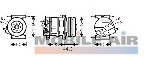 1700K330 VAN Wezel compressor de aparelho de ar condicionado