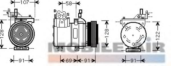 8200K161 VAN Wezel compressor de aparelho de ar condicionado
