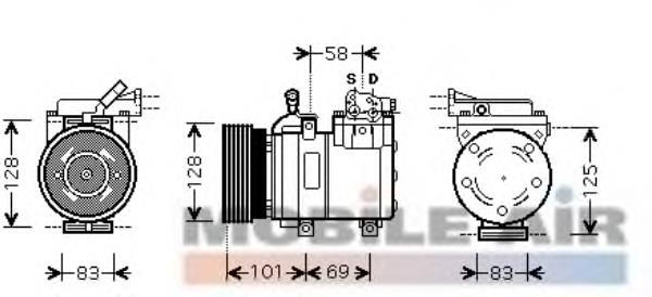 8200K159 VAN Wezel compressor de aparelho de ar condicionado