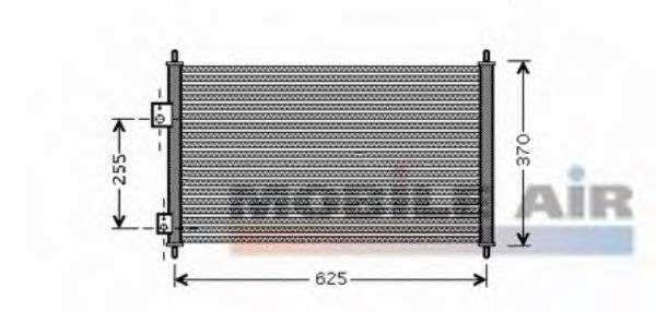 25005202 VAN Wezel radiador de aparelho de ar condicionado