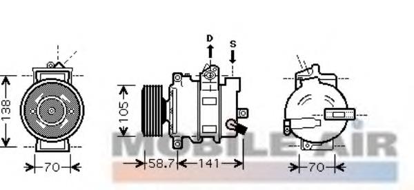 0300K279 VAN Wezel compressor de aparelho de ar condicionado