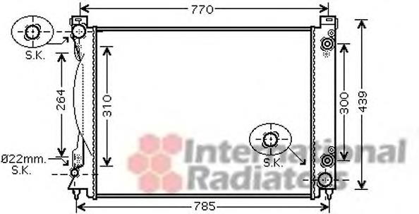 03002231 VAN Wezel radiador de esfriamento de motor