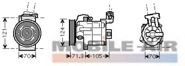 1300K306 VAN Wezel compressor de aparelho de ar condicionado