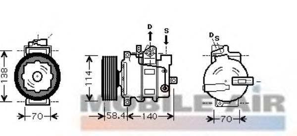 5800K265 VAN Wezel compressor de aparelho de ar condicionado