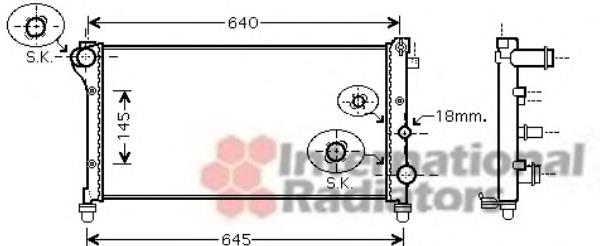 17002362 VAN Wezel radiador de esfriamento de motor