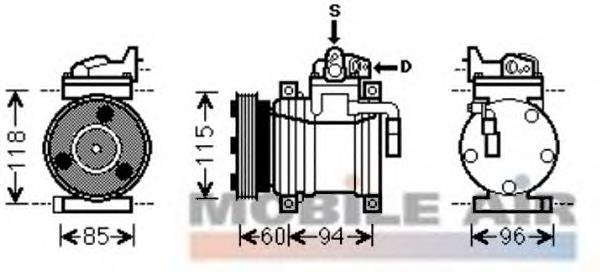 8200K217 VAN Wezel compressor de aparelho de ar condicionado