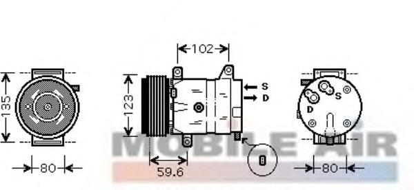 4300K345 VAN Wezel compressor de aparelho de ar condicionado