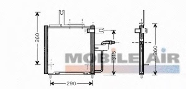 Radiador de aparelho de ar condicionado 27005197 VAN Wezel