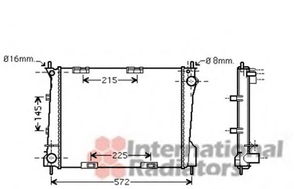 43002371 VAN Wezel radiador de esfriamento de motor