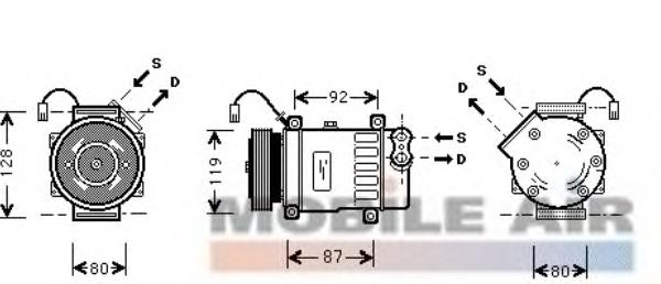 0900K207 VAN Wezel compressor de aparelho de ar condicionado