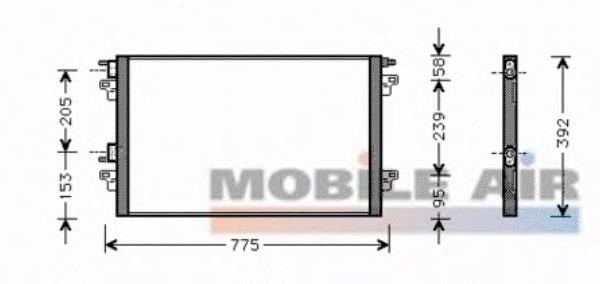 43005366 VAN Wezel radiador de aparelho de ar condicionado