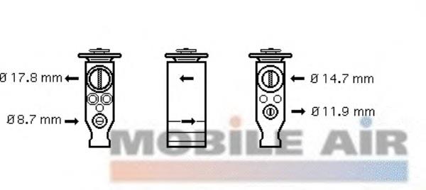 09001245 VAN Wezel válvula trv de aparelho de ar condicionado