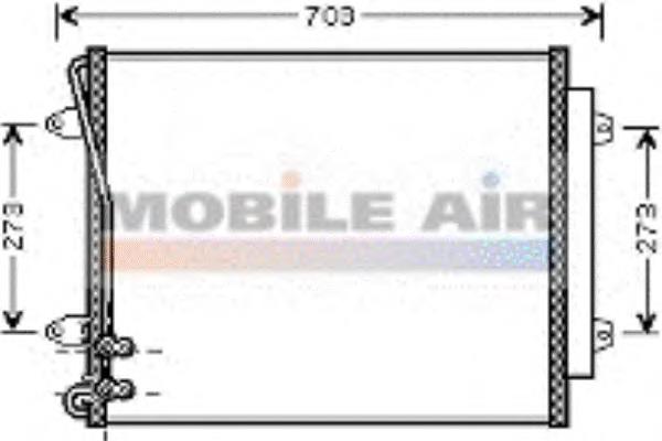 58005226 VAN Wezel radiador de aparelho de ar condicionado