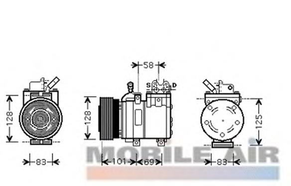 8200K166 VAN Wezel compressor de aparelho de ar condicionado