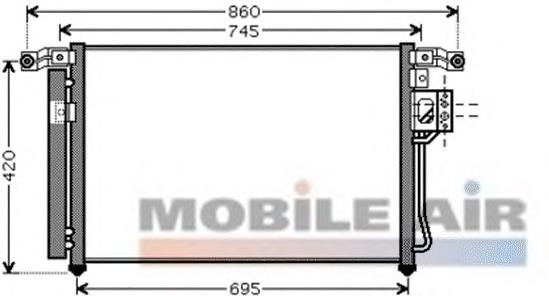 82005176 VAN Wezel radiador de aparelho de ar condicionado