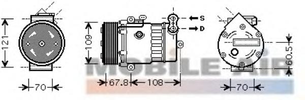 3700K377 VAN Wezel compressor de aparelho de ar condicionado