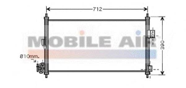 13005263 VAN Wezel radiador de aparelho de ar condicionado