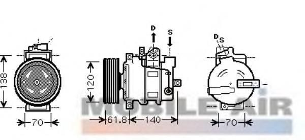 0300K263 VAN Wezel compressor de aparelho de ar condicionado