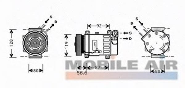 0900K238 VAN Wezel compressor de aparelho de ar condicionado