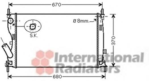 18002408 VAN Wezel radiador de esfriamento de motor