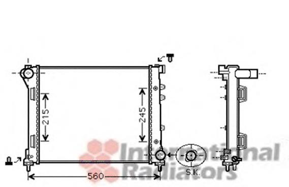 17002346 VAN Wezel radiador de esfriamento de motor