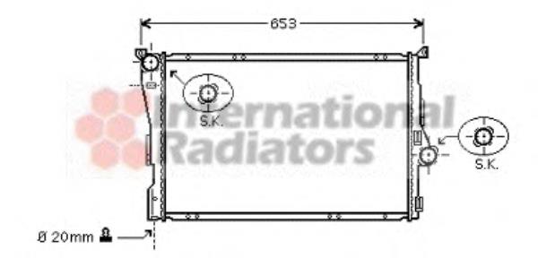 06002278 VAN Wezel radiador de esfriamento de motor