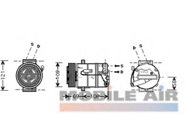 Компрессор кондиционера 3700K427 VAN Wezel