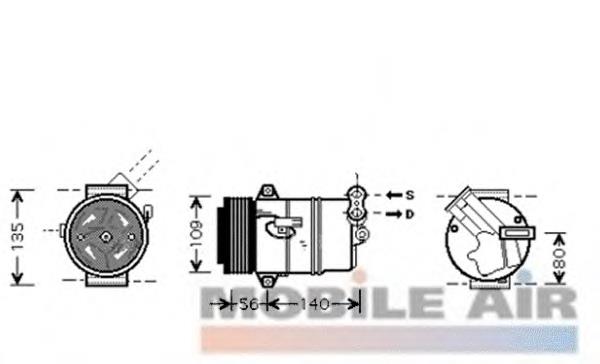 3700K428 VAN Wezel compressor de aparelho de ar condicionado