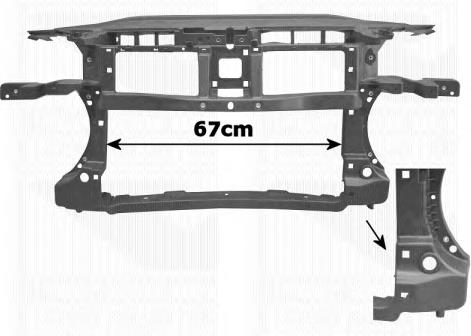 3C0805588B Market (OEM) suporte do radiador montado (painel de montagem de fixação das luzes)