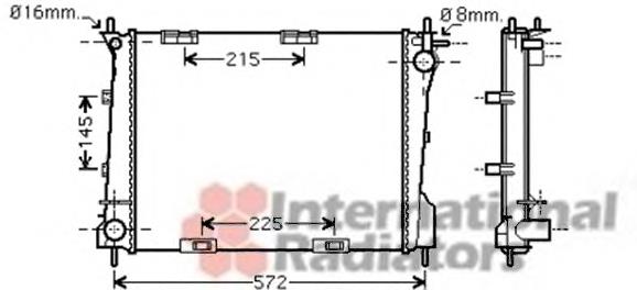 Radiador de esfriamento de motor 43002372 VAN Wezel