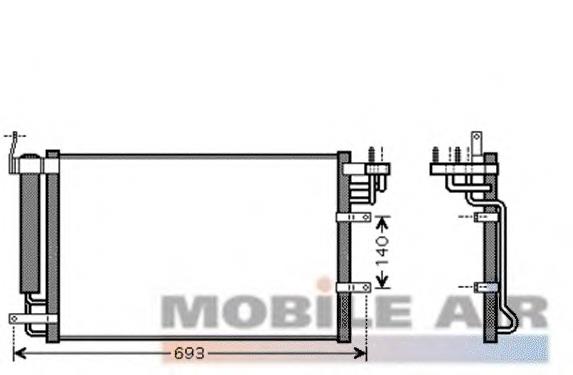 83005093 VAN Wezel radiador de aparelho de ar condicionado