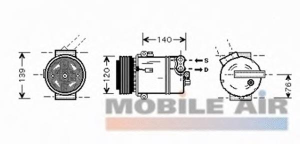 3700K409 VAN Wezel compressor de aparelho de ar condicionado