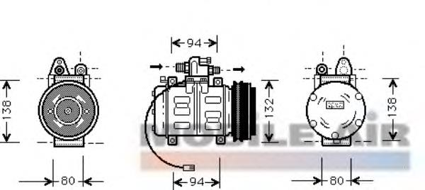 Compressor de aparelho de ar condicionado 0300K180 VAN Wezel