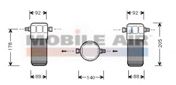 0300D154 VAN Wezel tanque de recepção do secador de aparelho de ar condicionado