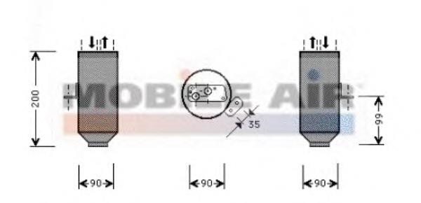 Tanque de recepção do secador de aparelho de ar condicionado 0600D217 VAN Wezel