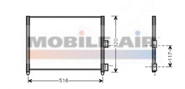 17005303 VAN Wezel radiador de aparelho de ar condicionado