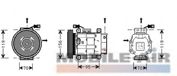 1700K031 VAN Wezel compressor de aparelho de ar condicionado