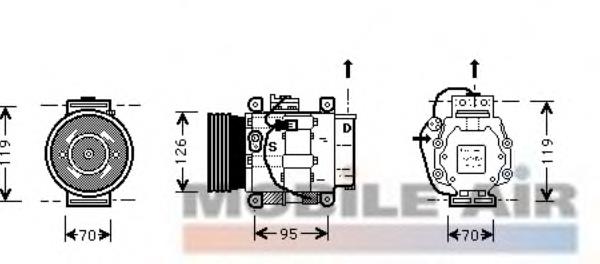 1700K036 VAN Wezel compressor de aparelho de ar condicionado