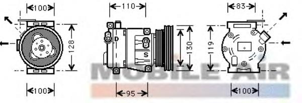 1700K035 VAN Wezel compressor de aparelho de ar condicionado