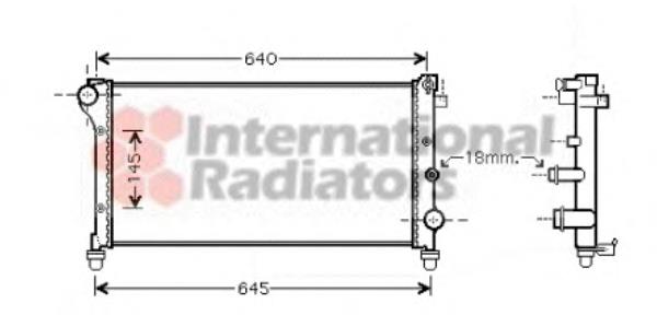 17 00 2292 VAN Wezel radiador de esfriamento de motor