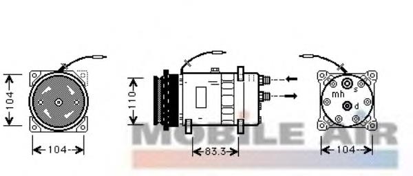 Compressor de aparelho de ar condicionado 1700K064 VAN Wezel