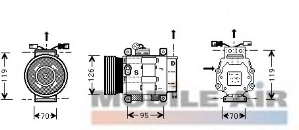 1700K063 VAN Wezel compressor de aparelho de ar condicionado