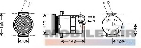 1700K086 VAN Wezel compressor de aparelho de ar condicionado