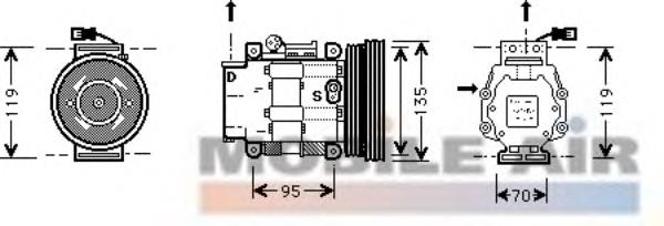 Compressor de aparelho de ar condicionado 1700K041 VAN Wezel