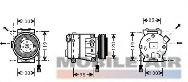 1700K050 VAN Wezel compressor de aparelho de ar condicionado