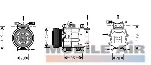 1700K049 VAN Wezel compressor de aparelho de ar condicionado