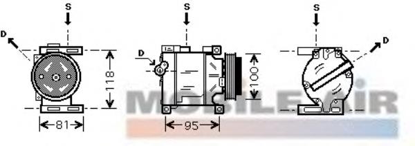 1700K090 VAN Wezel compressor de aparelho de ar condicionado