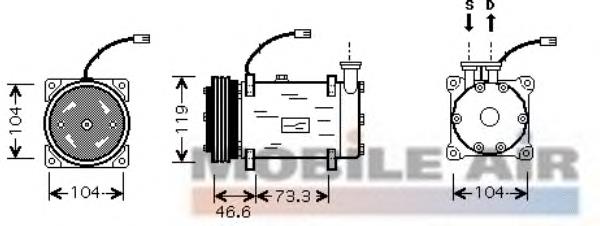 0900K215 VAN Wezel compressor de aparelho de ar condicionado